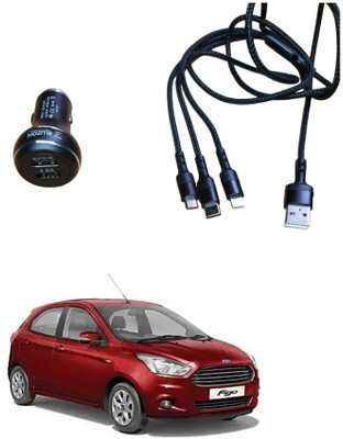FORSONS 4.8 Amp Qualcomm 3.0 Turbo Car Charger(Black, With USB Cable)