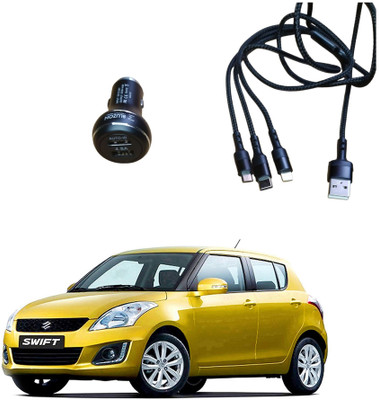 FORSONS 4.8 Amp Qualcomm 3.0 Turbo Car Charger(Black, With USB Cable)