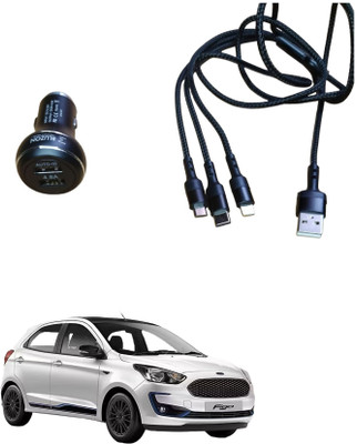 FORSONS 4.8 Amp Qualcomm 3.0 Turbo Car Charger(Black, With USB Cable)