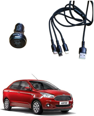 FORSONS 4.8 Amp Qualcomm 3.0 Turbo Car Charger(Black, With USB Cable)