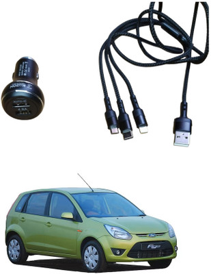 FORSONS 4.8 Amp Qualcomm 3.0 Turbo Car Charger(Black, With USB Cable)