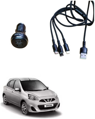 FORSONS 4.8 Amp Qualcomm 3.0 Turbo Car Charger(Black, With USB Cable)