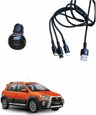 FORSONS 4.8 Amp Qualcomm 3.0 Turbo Car Charger(Black, With USB Cable)