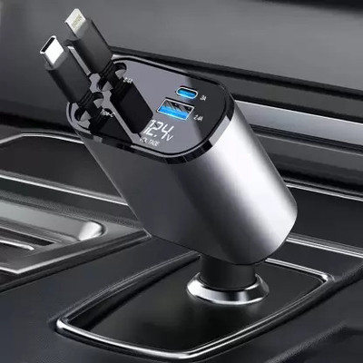ELDORICH 120 W Qualcomm 3.0 Turbo Car Charger(Black, With USB Cable)