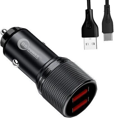 bs power 3.1 Amp Turbo Car Charger(Black, With USB Cable)