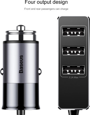 Baseus 64.8 W Qualcomm 3.0 Turbo Car Charger(Grey)