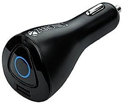 ZEBRONICS 10.5 W Turbo Car Charger(Black, With USB Cable)