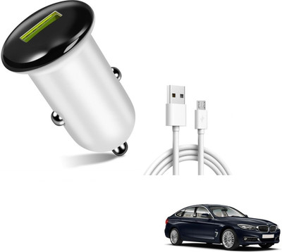 AuTO ADDiCT 25.5 W Turbo Car Charger(White, With USB Cable)