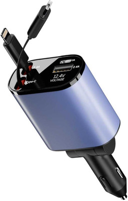 Melbon 3.1 Amp Qualcomm 3.0 Turbo Car Charger(Black, With USB Cable)