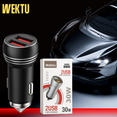 WEKTU 4.8 Amp Turbo Car Charger(Black)