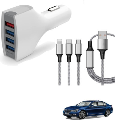 KOZDIKO 5.8 Amp Turbo Car Charger(White, With USB Cable)