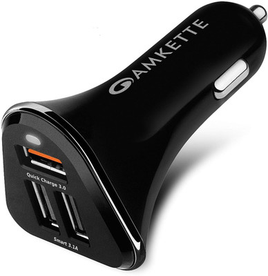 AMKETTE 18 W Qualcomm 3.0 Turbo Car Charger(Black)