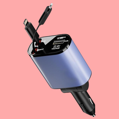 HGT 125 W Qualcomm Certified Turbo Car Charger(Blue, With USB Cable)