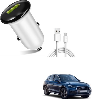 AuTO ADDiCT 25.5 W Turbo Car Charger(White, With USB Cable)