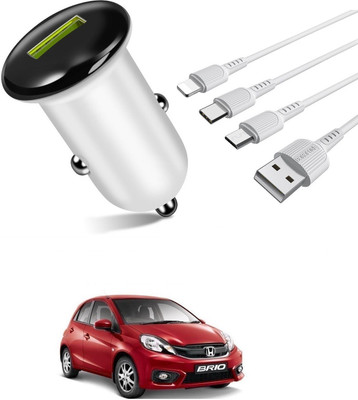 AuTO ADDiCT 25.5 W Qualcomm 3.0 Turbo Car Charger(White, With USB Cable)