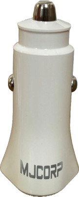 mjcorp 3 Amp Turbo Car Charger(White, Black, With USB Cable)
