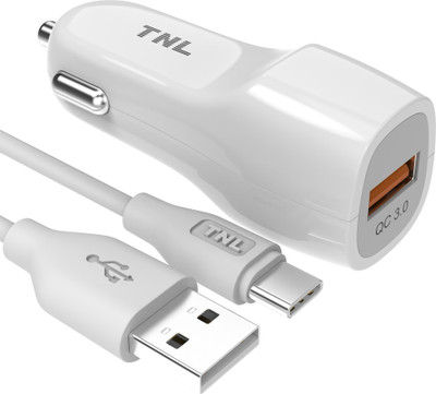 TNL 18 W Qualcomm 3.0 Turbo Car Charger(White, With USB Cable)