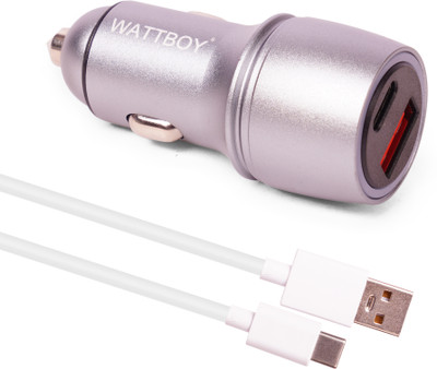 WATTBOY 125 W Qualcomm 3.0 Turbo Car Charger(Silver, With USB Cable)