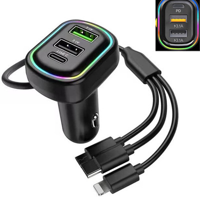 Huntindia 48 W Turbo Car Charger(Black, With USB Cable)