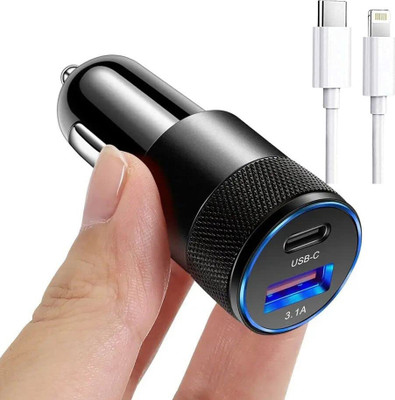 UniBoss 15.5 W Qualcomm 3.0 Turbo Car Charger(Black, With USB Cable)