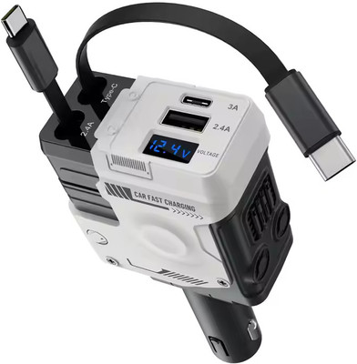 MARS 120 W Qualcomm Certified Turbo Car Charger(White)