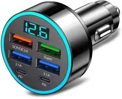 SEVENSPACE 65 W Qualcomm Certified Turbo Car Charger(Black)