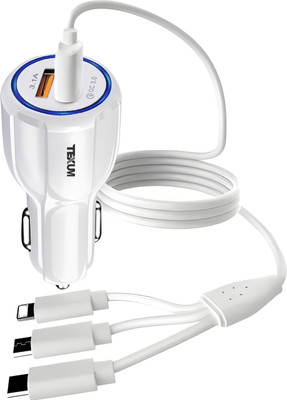 TEXUM 3.1 Amp Qualcomm 3.0 Turbo Car Charger(White)
