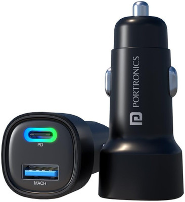Portronics 80 W Turbo Car Charger(Black)