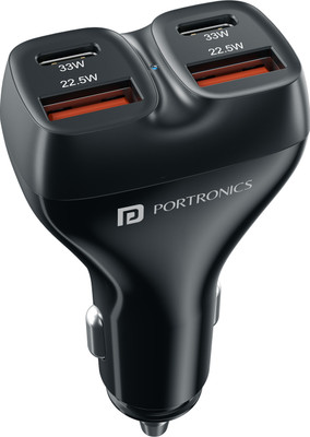 Portronics 111 W Turbo Car Charger(Black)
