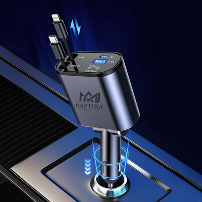MAJ Captura 100 W Qualcomm Certified Turbo Car Charger(Black)