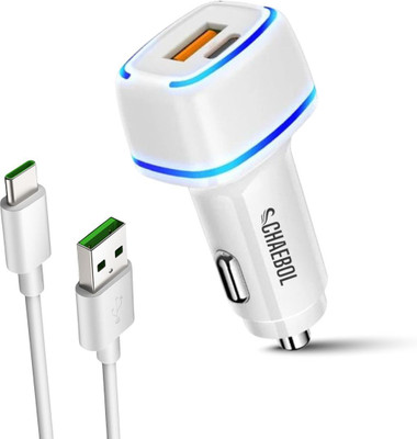 Chaebol 37 W Qualcomm Certified Turbo Car Charger(White, With USB Cable)