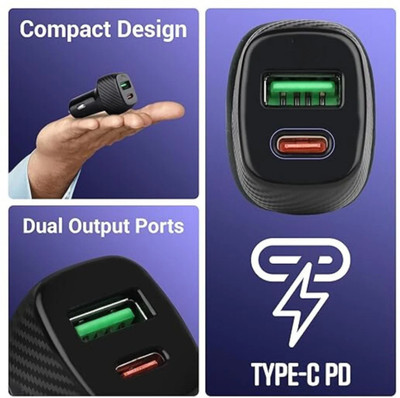 CIHROX 51 W Qualcomm 3.0 Turbo Car Charger(Black)