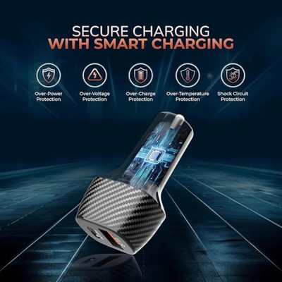 CIHROX 51 W Qualcomm 3.0 Turbo Car Charger(Black)