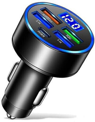 MARS 65 W Qualcomm Certified Turbo Car Charger(Black)