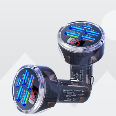 MARS 65 W Qualcomm Certified Turbo Car Charger(Black)