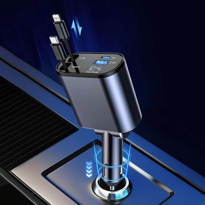 RG 3 Amp Turbo Car Charger(Grey)