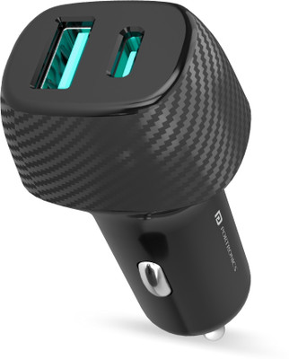 Portronics 51 W Turbo Car Charger(Black)