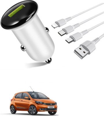 AuTO ADDiCT 25.5 W Turbo Car Charger(White, With USB Cable)