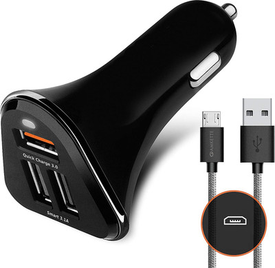 Amabu 15 W Turbo Car Charger(Black, With USB Cable)