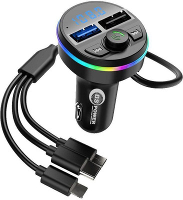 bs power 3.1 Amp Turbo Car Charger(Black, With USB Cable)