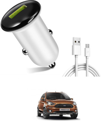 AuTO ADDiCT 25.5 W Turbo Car Charger(White, With USB Cable)