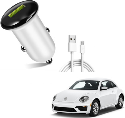 AuTO ADDiCT 25.5 W Turbo Car Charger(White, With USB Cable)