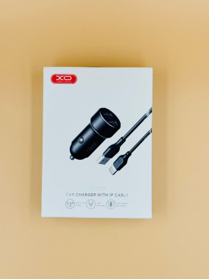 Xo professional 2.4 Amp Turbo Car Charger(Black, With USB Cable)