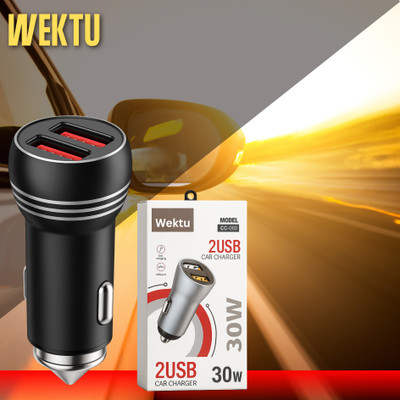 WEKTU 4.8 Amp Turbo Car Charger(Black)