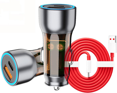 Foxne Point 65 W Turbo Car Charger(Multicolor, With USB Cable)
