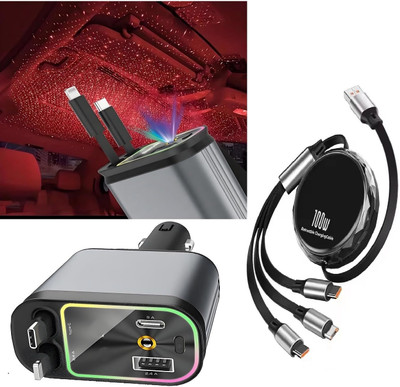 FKU 3.1 Amp Qualcomm 3.0 Turbo Car Charger(Black, Grey, With USB Cable)