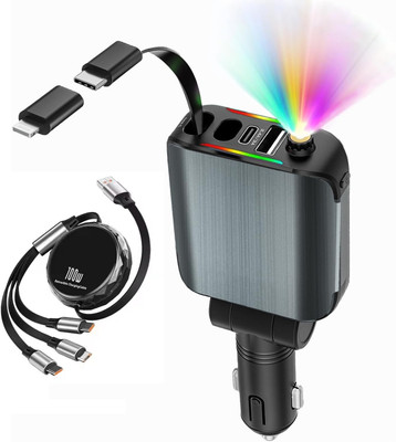 FKU 3.1 Amp Qualcomm 3.0 Turbo Car Charger(Black, Grey, With USB Cable)