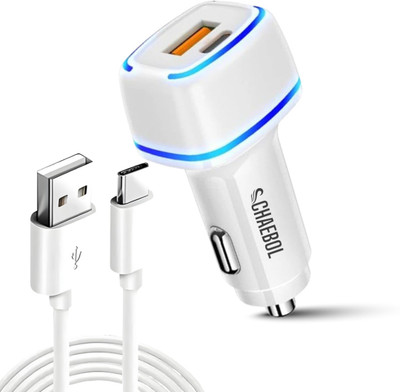 Chaebol 51 W Qualcomm 3.0 Turbo Car Charger(White, With USB Cable)