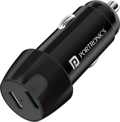 Portronics 40 W Turbo Car Charger(Black)