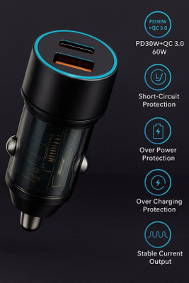 XQZMEE 60 W Qualcomm 3.0 Turbo Car Charger(Black)
